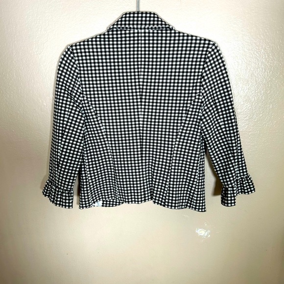 Amanda + Chelsea black&white gingham cropped blazer - size 2 Emily in Paris - Picture 6 of 14